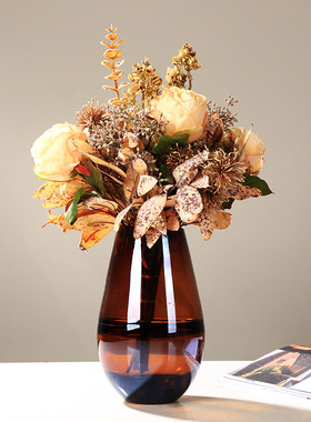 复古秋色仿真花束假花插花装饰