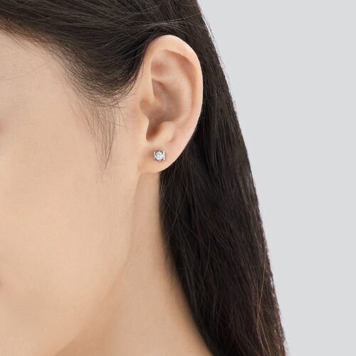 PROMESSA周生生钻之颂18K白色黄金钻石耳钉钻石耳环耳饰18095E - 图0