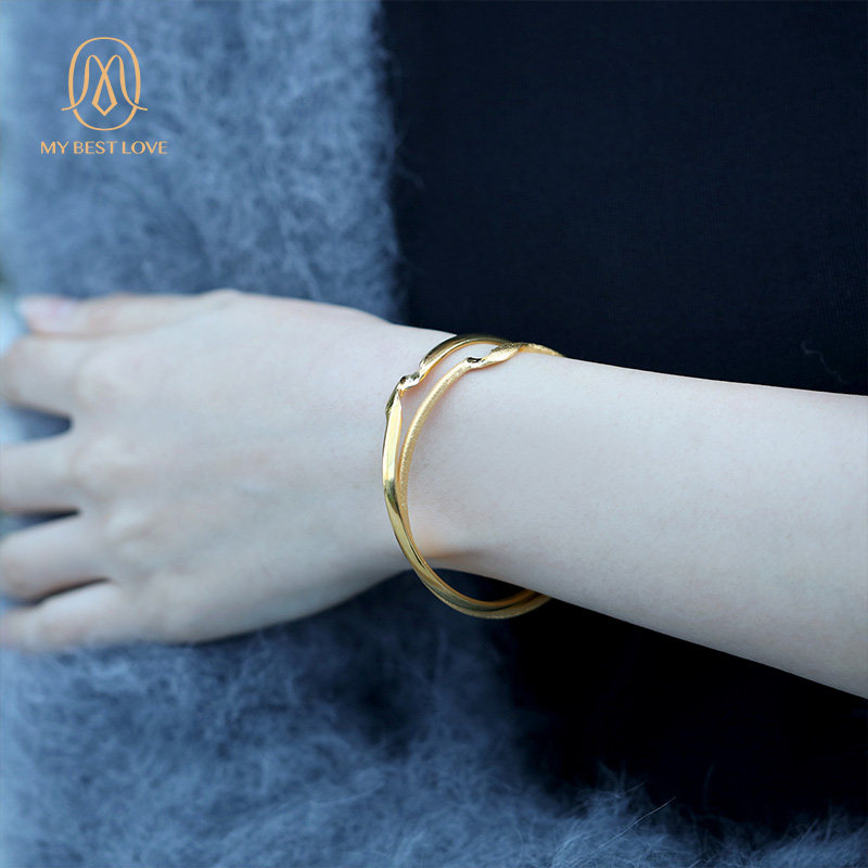 金包银女黄金首饰足金包不掉色手镯 mybestlove手镯