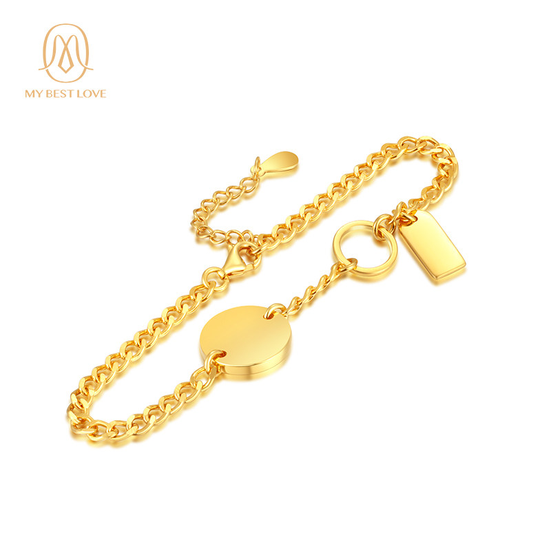 金包银黄金女简约冷淡风999手链 mybestlove手链