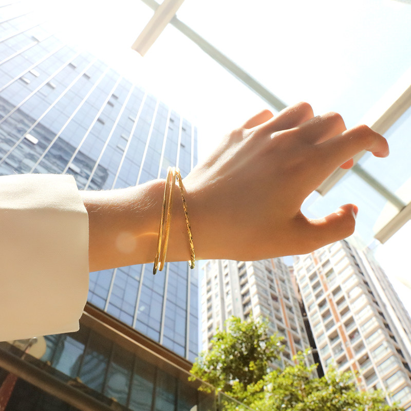 金包银手镯三生三世纯金999女手环 mybestlove手镯