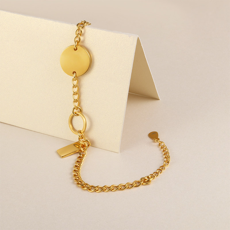 金包银黄金女简约冷淡风999手链 mybestlove手链