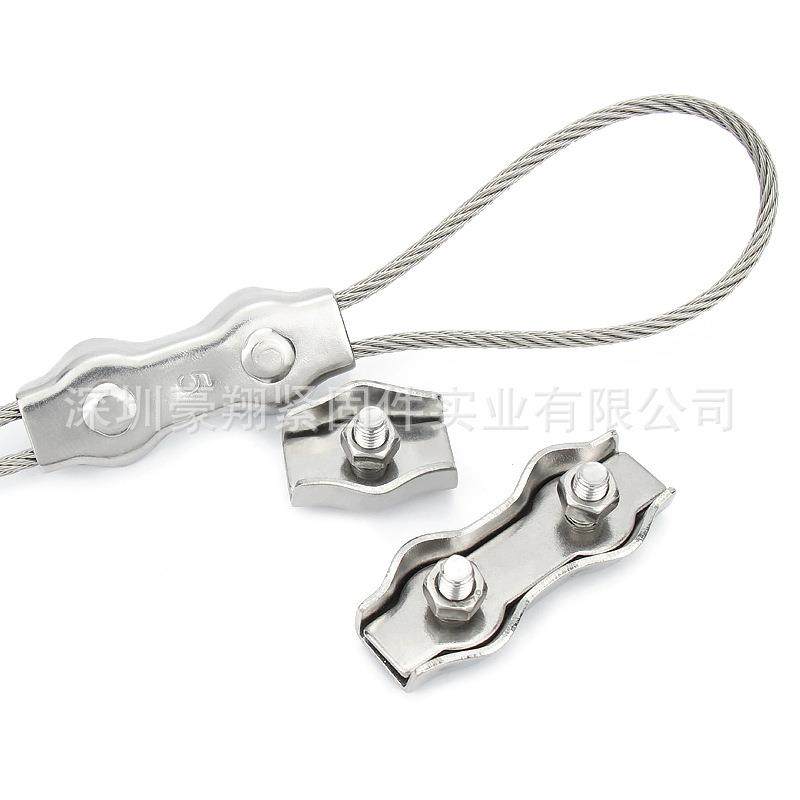 304不锈钢钢丝绳单夹双夹卡扣锁扣板式单卡双卡固定接头钢绳夹头,淘宝优惠券,粉丝福利购,淘宝优惠卷