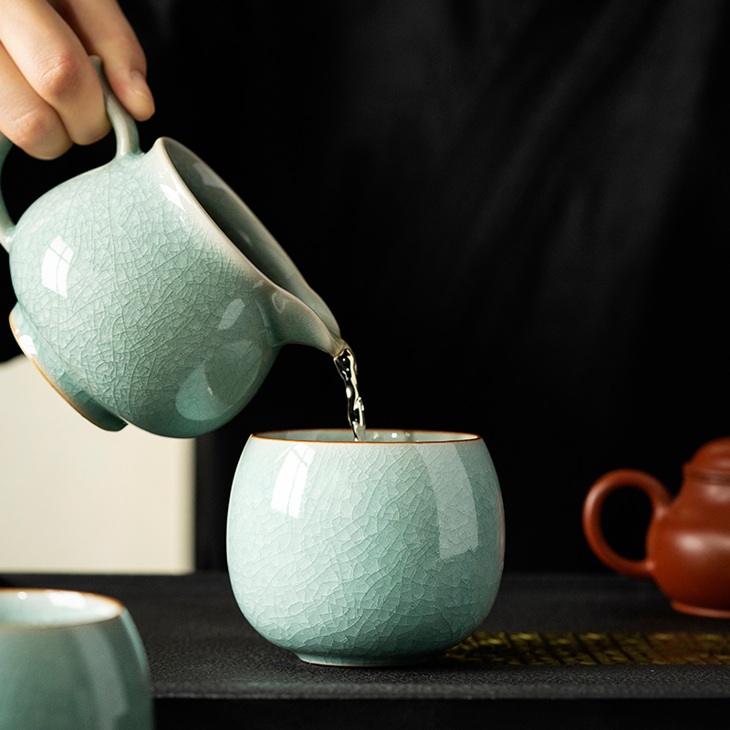 汝窑陶瓷茶杯主人杯冰花个人专用高端茶盏家用品茗杯功夫茶杯茶碗 - 图0