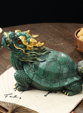 青砂石龙龟茶宠摆件创意高档茶玩