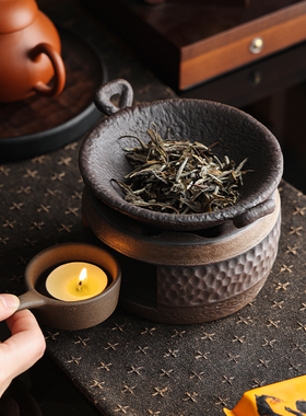 日式香薰炉烤茶炉套组蜡烛加热温茶炉烤茶叶提香烘焙茶瓦片扩香炉