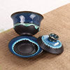 Lian Zong Jingdezhen Tianmu Glazed Jianzhan Kiln Transformed Jumping Knife Kung Fu Tea Set Ceramic Gift Customization