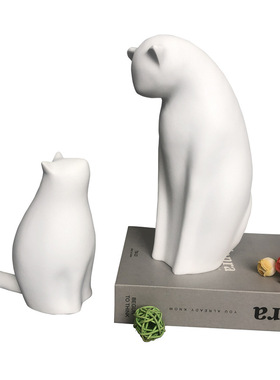 抬头猫 低头猫桌面摆件客厅卧室玄关儿童房电视柜工艺品
