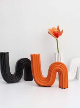 北欧极简N形花瓶家居装饰品客厅书房卧室玄关桌面插花艺术品摆件