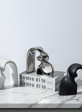 几何扭转扭曲拱门飘带异形陶瓷摆件茶几电视柜酒柜书柜玄关装饰品