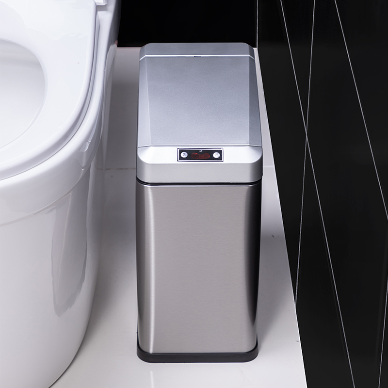 窄形夹缝智能感应式垃圾桶家用客厅卧室卫生间厕所带盖自动拉圾筒 - 图1