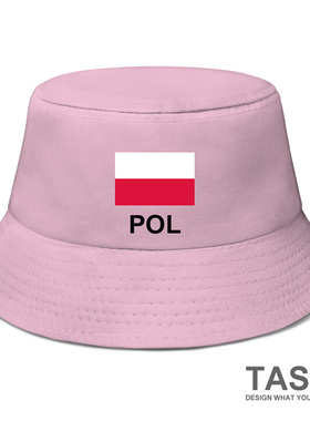 波兰Poland国家足球帽子男女太阳帽渔夫帽学生防晒钓鱼帽设 无界