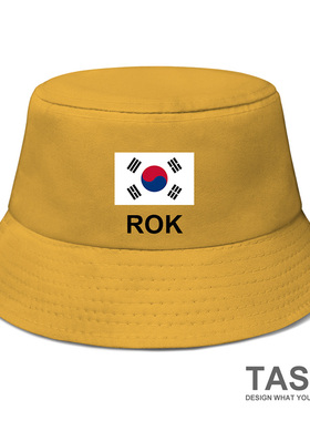 韩国South Korea国家帽子渔夫帽遮阳帽男女学生防晒钓鱼帽设 无界