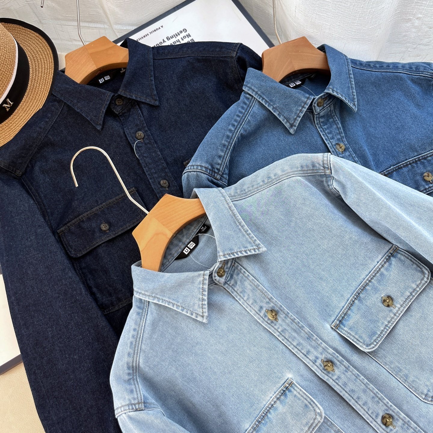日单合作款牛仔衬衫男款女装2026春季复古多口袋工装衬衣长袖上衣,淘宝优惠券,粉丝福利购,淘宝优惠卷