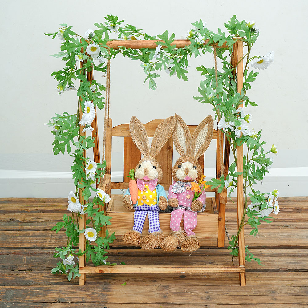 创意田园实木秋千梯子花架蘑菇落地摆件庭院造景客厅民宿微景观 - 图2