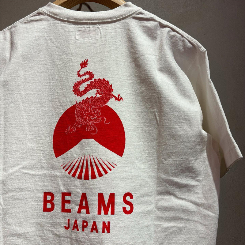 BEAMS JAPAN24SS龙年短袖T恤男女圆领情侣半袖小红绳宽松打底上衣 - 图2