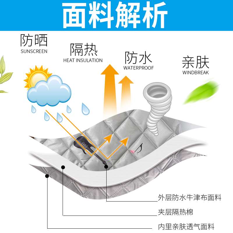 夏天防晒新款电动自行车挡风被电瓶车四季通用双面防水春秋款中厚