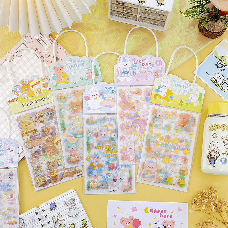 卡通贴纸手账贴女孩防水创意手提贴纸少女心贴画幼儿园学生小礼物