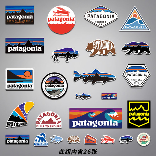 26张欧美户外巴塔摩托机车汽车门窗玻璃装饰贴纸防水收纳箱贴画 - 图0