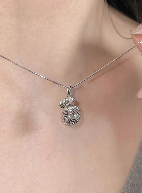 925纯银钱袋子吊坠项链高级感