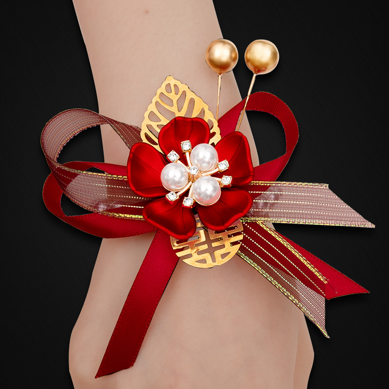 伴娘手腕花新娘姐妹团手花伴手礼女结婚礼手环父母伴郎胸花高级感,淘宝优惠券,粉丝福利购,淘宝优惠卷