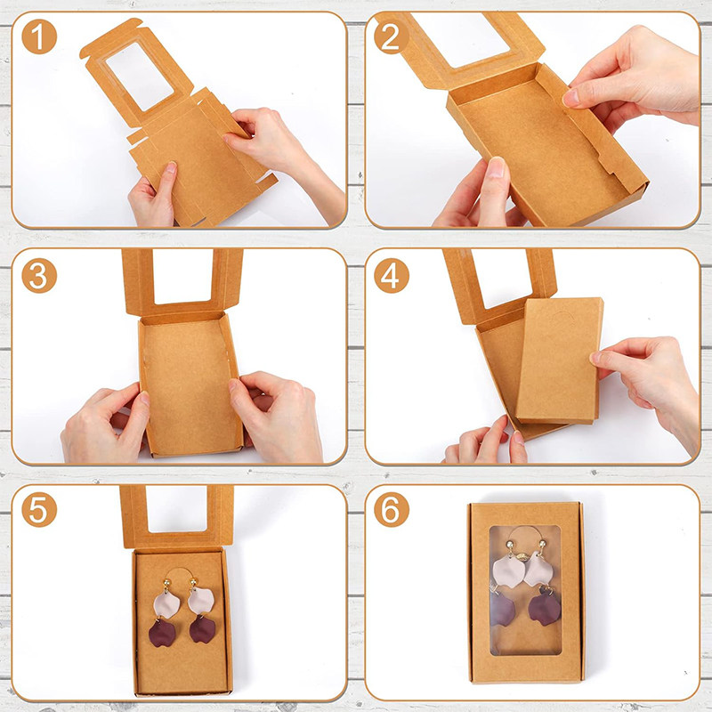 牛皮纸项链首饰飞机盒耳环吊坠打包盒创意手链钥匙扣开窗折叠纸盒,淘宝优惠券,粉丝福利购,淘宝优惠卷