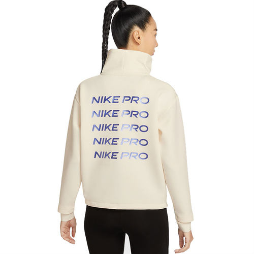 nike耐克女子CROP运动休闲半长拉链开襟训练卫衣锐力IQ3947-110 - 图0