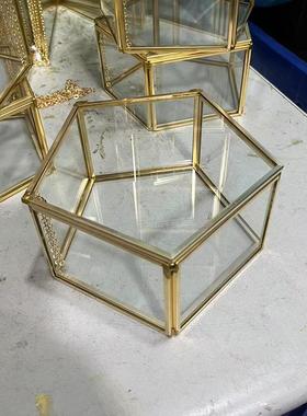 2025装饰摆件简约几何玻璃罩花房永生花盒家居创意手饰品收纳摆