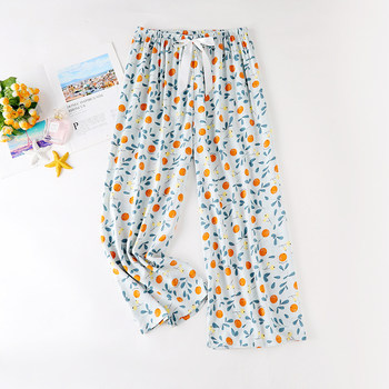 2024 2024 ຝ້າຍ summer ໃຫມ່ pajamas ແມ່ຍິງ trousers ຂະຫນາດໃຫຍ່ຂະຫນາດຝ້າຍໄຫມຫາດຊາຍ pants ທຽມຝ້າຍກວ້າງຂາກາງເກງບາດເຈັບ