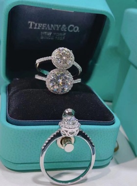 保真莫桑石婚戒大福同款圆包满天星莫桑钻女戒一件代发厂家直供