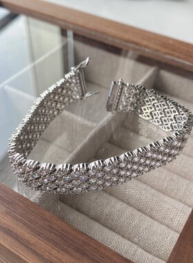 跨境欧美S925纯银手链高级感锆石满镶奢华小众轻奢时尚高级感手饰