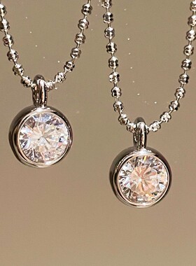 纯银S925新款流行泡泡圆钻项链珠链子轻奢高级感法式复古百搭日常