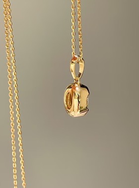 925银镀金 经典单钻鸽子蛋项链 轻奢女款闪钻高清简约百搭小项链