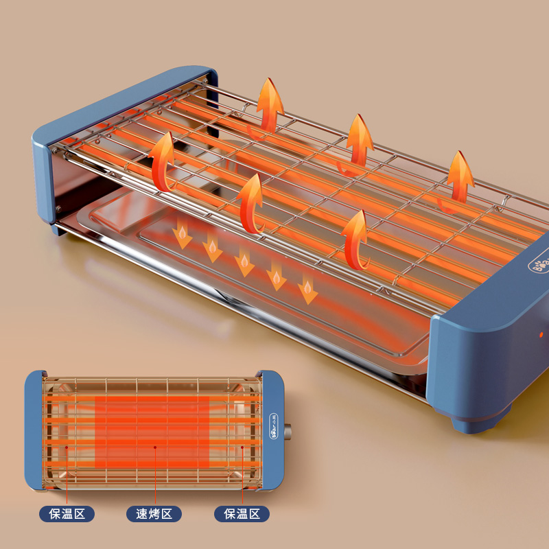 小熊电烤炉家用烧烤架多功能电烤盘烤肉盘烤串机室内电烧烤炉