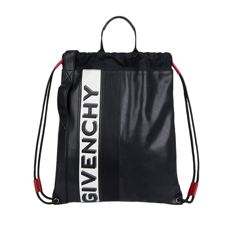 givenchy黑色白色牛皮logo双双肩包 丰尚海外双肩背包