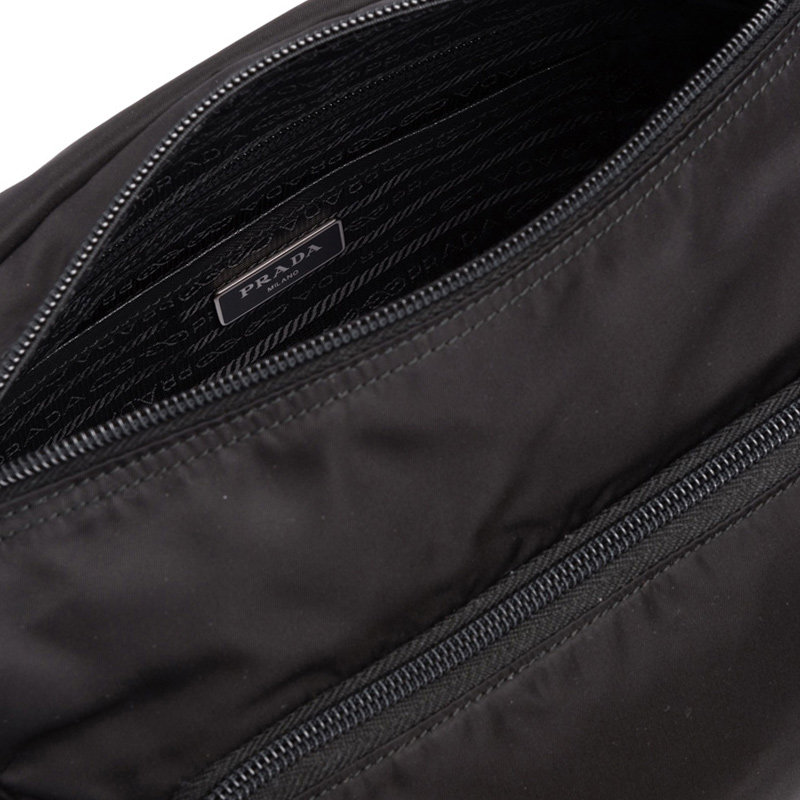 prada女士黑色尼龙单肩简约斜挎包 丰尚海外女士包袋