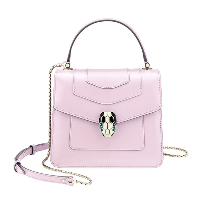 bvlgari女士粉色小牛皮单肩包 丰尚海外女士包袋