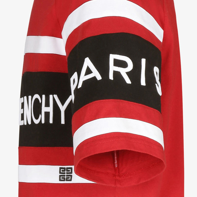 givenchy男士红拼黑短袖t恤 丰尚海外T恤