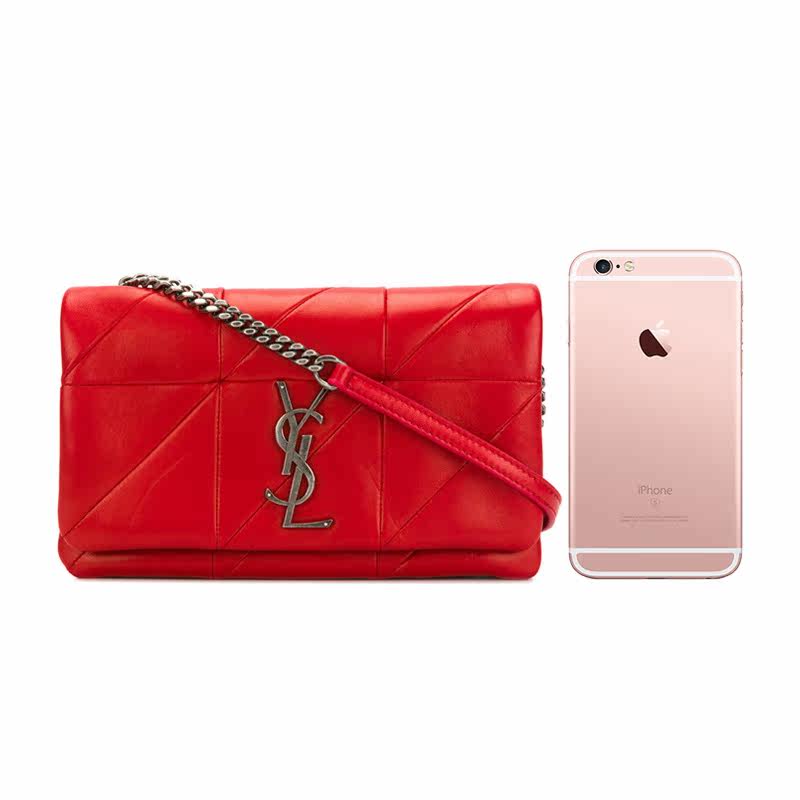 圣罗兰女士红色皮质单肩挎包 丰尚海外女士包袋