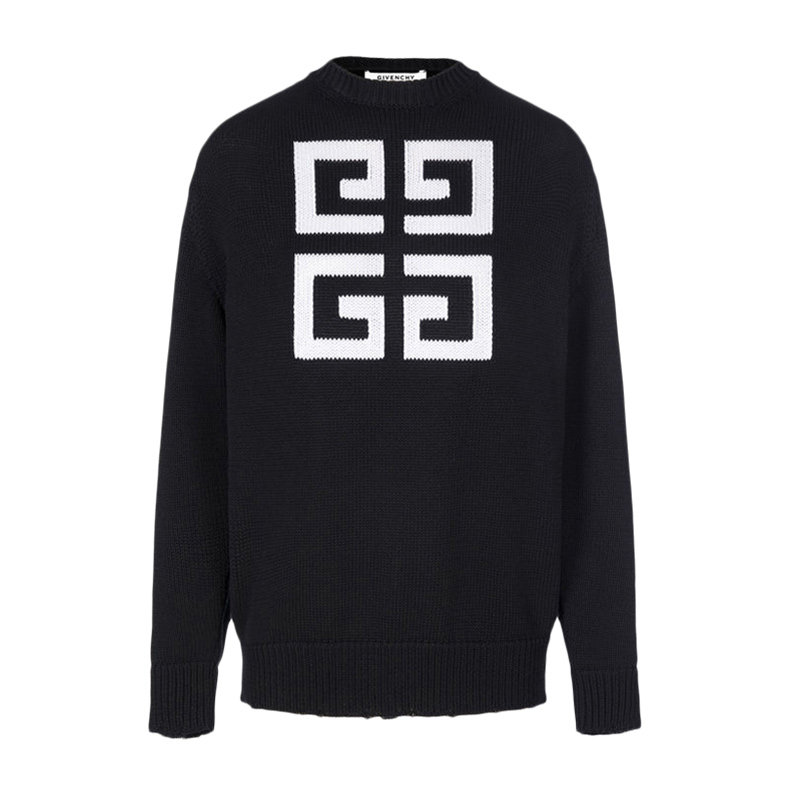 givenchy女士黑色4g logo套头衫 丰尚海外毛针织衫