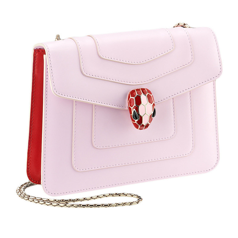 bvlgari女士蛇头装饰牛皮链条包 丰尚海外女士包袋