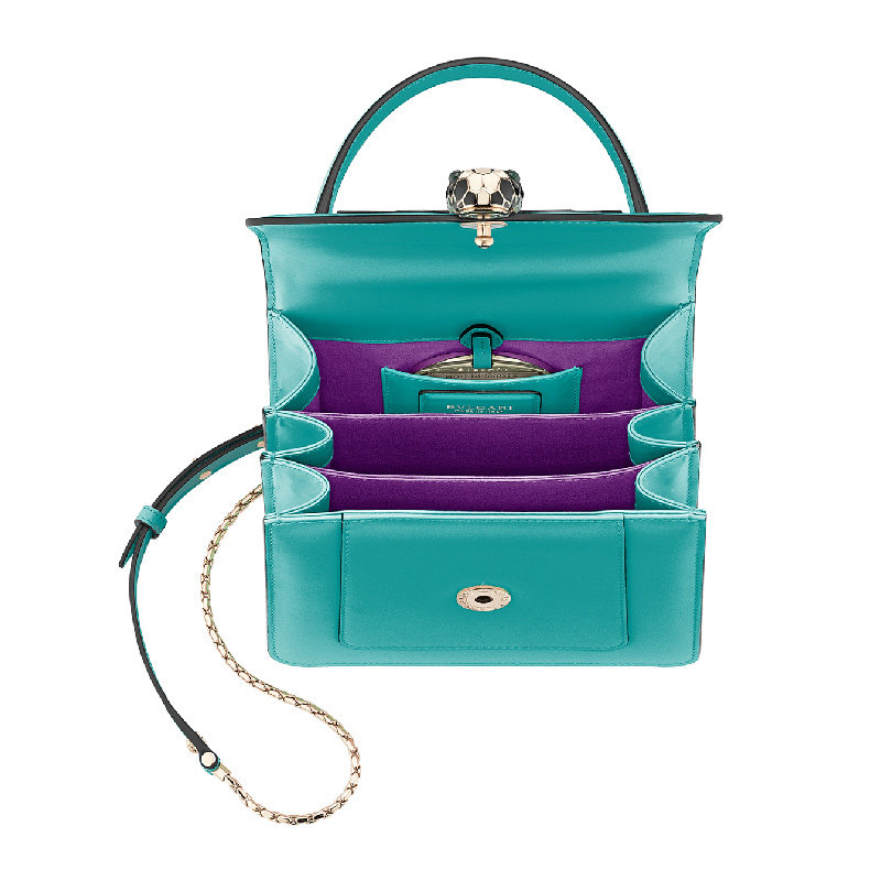 bvlgari碧玉色小牛皮斜挎包 丰尚海外女士包袋