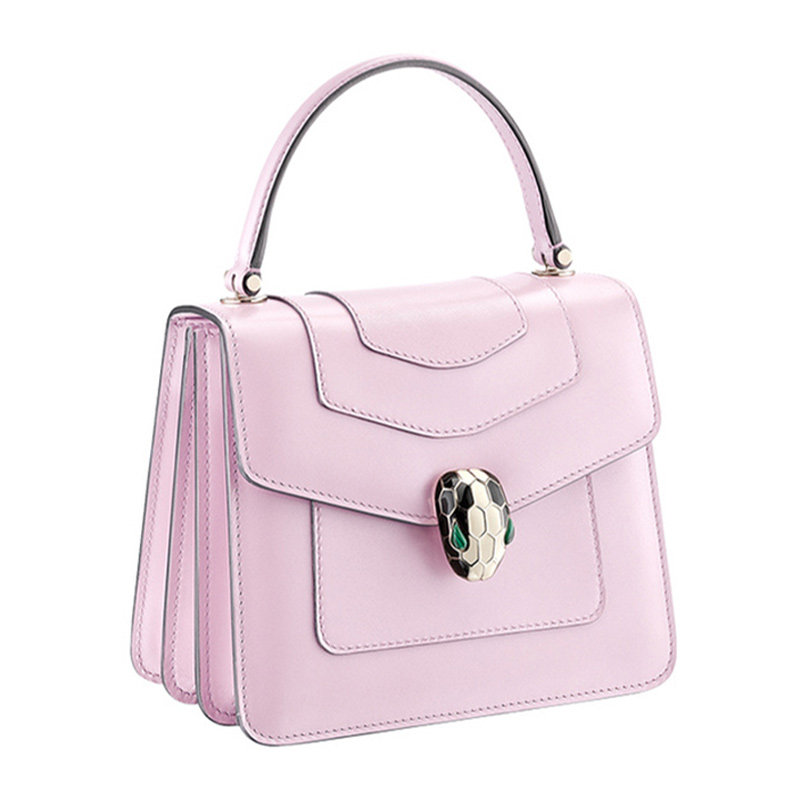 bvlgari女士粉色小牛皮单肩包 丰尚海外女士包袋