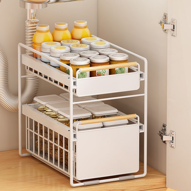 下水槽置物架厨房台面抽屉式收纳架多功能置物柜拉篮橱柜分层架子,淘宝优惠券,粉丝福利购,淘宝优惠卷