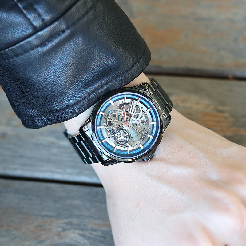 2022新款学院风潮流男士镂空机械表 法洛蒂国产腕表