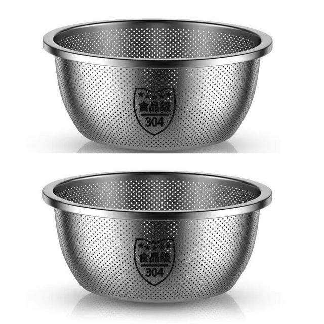 加深加厚304不锈钢米筛漏盆洗菜盆沥水盆水果沥水篮子厨房淘米盆,淘宝优惠券,粉丝福利购,淘宝优惠卷