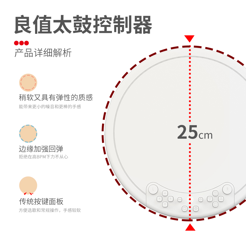 良值(IINE)适用Switch/PC/PS4/Switch OLED通用太鼓达人鼓switch控制器实体鼓游戏机外设配鼓棒 NS配件-图2