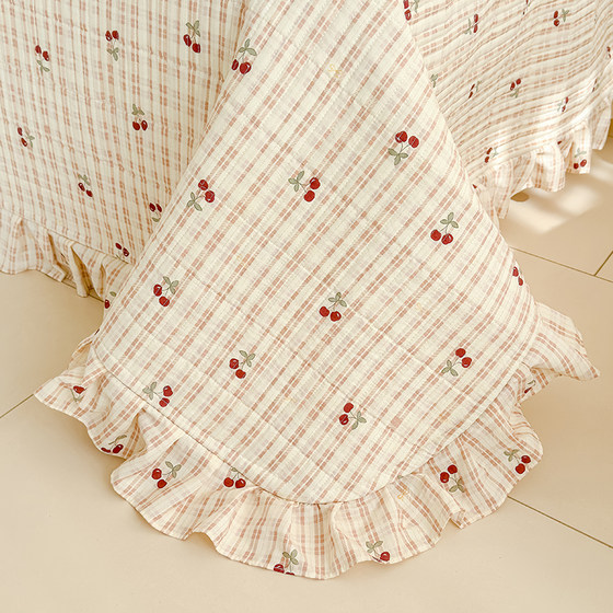 Ancient imitation cotton single bed cover three-piece set for tatami bed cover four seasons universal kang cover bed sheet bed cover thickened anti-slip