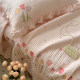 Washed cotton embroidered bed cover