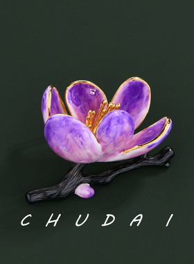 紫气东来梅花渐变古风胸针女款